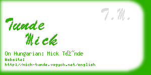 tunde mick business card